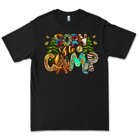 Black Born To Camp Premium Tee - CowhideDigitalArt