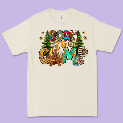 Born To Camp Premium Tee Designed By Cowhidedigitalart