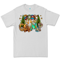 Dove Grey Born To Camp Premium Tee - CowhideDigitalArt