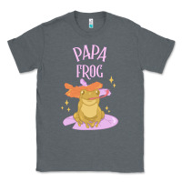 Charcoal Heather papa frog Classic Tee - linhVisuals