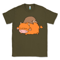 Army Green sloth and highland cow Classic Tee - linhVisuals
