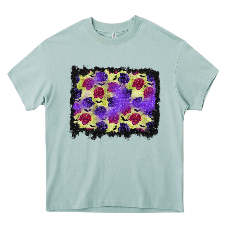 Halloween Bat And Roses Background Heavy Core Tee by BundleAndBundleShop | Teevron