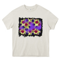 Cream halloween bat and roses background Heavy Core Tee - BundleAndBundleShop