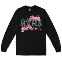 Black mama with cherry blossoms Long Sleeve Tee - Artiststas
