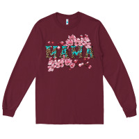 Burgundy mama with cherry blossoms Long Sleeve Tee - Artiststas