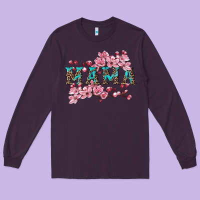 Mama With Cherry Blossoms Long Sleeve Tee Designed By Artiststas