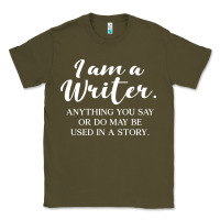 Army Green i am a writer Classic Tee - linhVisuals