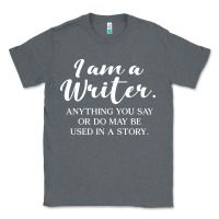 Charcoal Heather i am a writer Classic Tee - linhVisuals