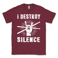 Burgundy i destroy silence drum set drummer gift Classic Tee - linhVisuals