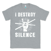 Heather Grey i destroy silence drum set drummer gift Classic Tee - linhVisuals