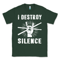 Sports Green i destroy silence drum set drummer gift Classic Tee - linhVisuals