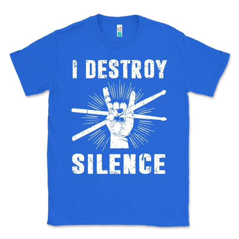 I Destroy Silence Drum Set Drummer Gift Classic Tee by linhVisuals | Teevron