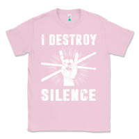 Bubblegum Pink i destroy silence drum set drummer gift Classic Tee - linhVisuals