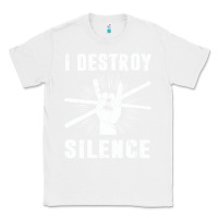 White i destroy silence drum set drummer gift Classic Tee - linhVisuals