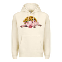Tofu baby pig with sunflower headband Premium Hoodie - RanaPortraitStore