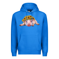 True Royal baby pig with sunflower headband Premium Hoodie - RanaPortraitStore