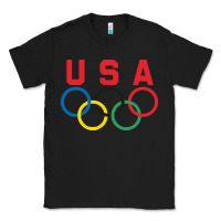 Black OLYMPIC RINGS Classic Tee - linhVisuals