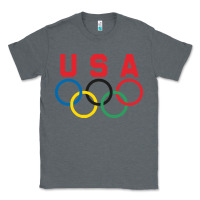 Charcoal Heather OLYMPIC RINGS Classic Tee - linhVisuals