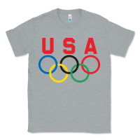 Heather Grey OLYMPIC RINGS Classic Tee - linhVisuals