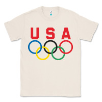 Natural OLYMPIC RINGS Classic Tee - linhVisuals