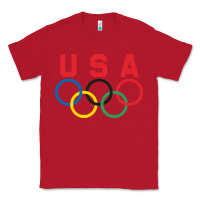 Red OLYMPIC RINGS Classic Tee - linhVisuals