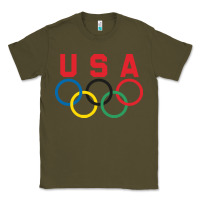 Army Green OLYMPIC RINGS Classic Tee - linhVisuals