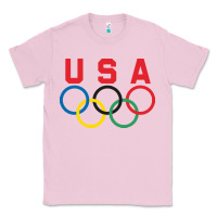 Bubblegum Pink OLYMPIC RINGS Classic Tee - linhVisuals