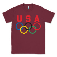 Burgundy OLYMPIC RINGS Classic Tee - linhVisuals