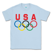 Dusty Blue OLYMPIC RINGS Classic Tee - linhVisuals