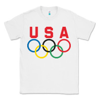 White OLYMPIC RINGS Classic Tee - linhVisuals