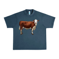 Midnight Navy hereford cow Urban Heavy Tee - LillyAllenDesigns