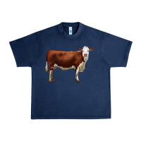Navy hereford cow Urban Heavy Tee - LillyAllenDesigns