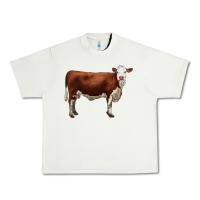 Pistachio hereford cow Urban Heavy Tee - LillyAllenDesigns