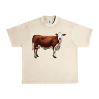 Sandshell hereford cow Urban Heavy Tee - LillyAllenDesigns