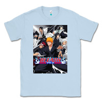 Dusty Blue Bleachs Anime Classic Tee - linhVisuals