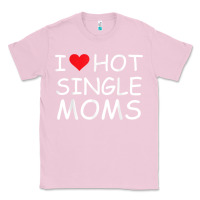 Bubblegum Pink i love hot single moms tee red heart hot mother milf mommy t shirt Classic Tee - linhVisuals