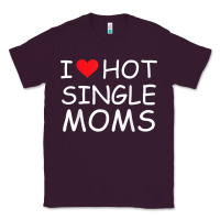 Plum i love hot single moms tee red heart hot mother milf mommy t shirt Classic Tee - linhVisuals