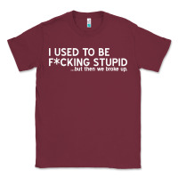 Burgundy i used to be f cking stupid Classic Tee - linhVisuals