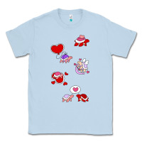 Dusty Blue valentines day turtles Classic Tee - linhVisuals