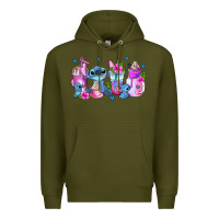 Army Green stitch coffee cups Premium Hoodie - AdoDesignShop