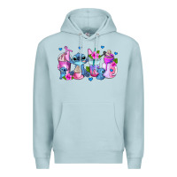 Blue Mist stitch coffee cups Premium Hoodie - AdoDesignShop