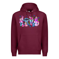 Burgundy stitch coffee cups Premium Hoodie - AdoDesignShop
