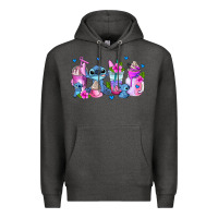 Charcoal Heather stitch coffee cups Premium Hoodie - AdoDesignShop