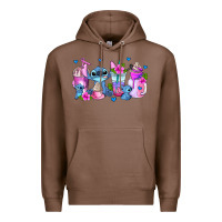 Chestnut stitch coffee cups Premium Hoodie - AdoDesignShop