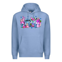 Colony Blue stitch coffee cups Premium Hoodie - AdoDesignShop