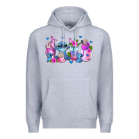Heather Grey stitch coffee cups Premium Hoodie - AdoDesignShop