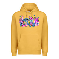 Mustard stitch coffee cups Premium Hoodie - AdoDesignShop