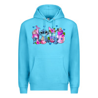 Ocean Blue stitch coffee cups Premium Hoodie - AdoDesignShop