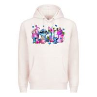 Pale Pink stitch coffee cups Premium Hoodie - AdoDesignShop