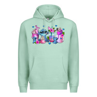 Seafoam stitch coffee cups Premium Hoodie - AdoDesignShop